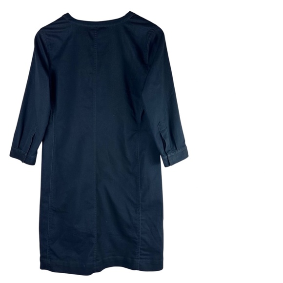 J Jill Shift Dress Sz Small Navy Blue Jean Denim Look Minimalist Classic Chic - Picture 3 of 5